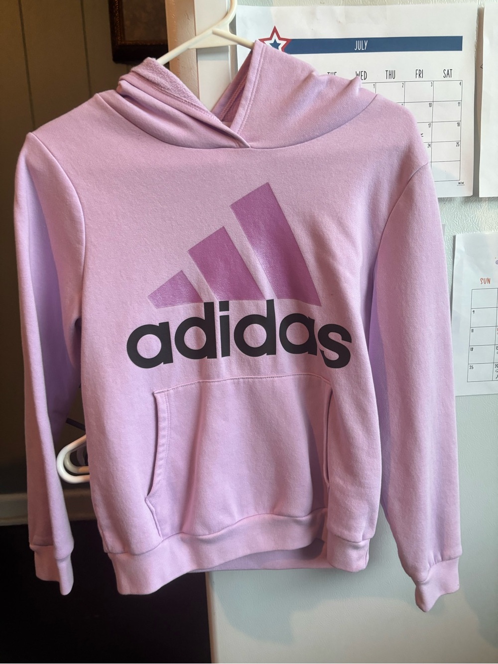 adidas Lilac Logo slim fit Kids Hoodie Sweatshirt